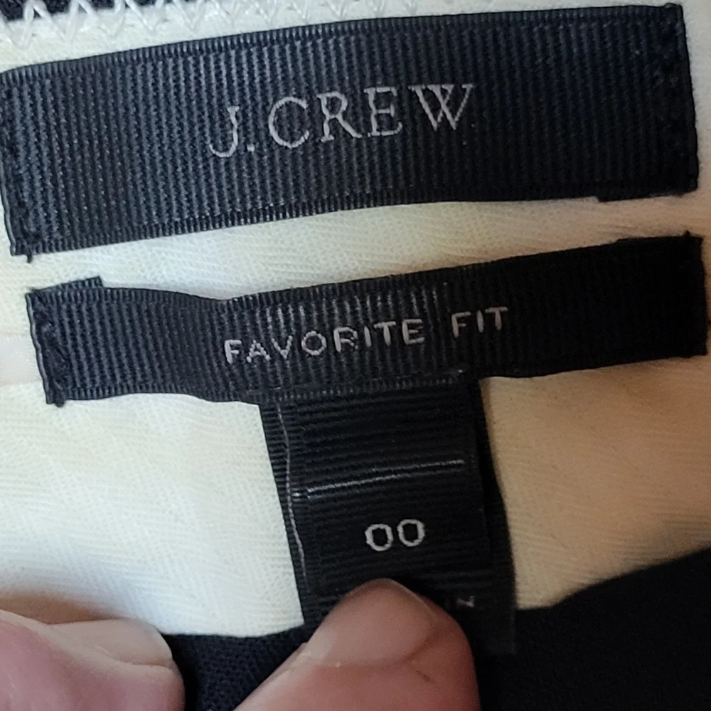 J. Crew Women's Black Favorite Fit Pants in Italian Tollegno Wool Blend- Size 00